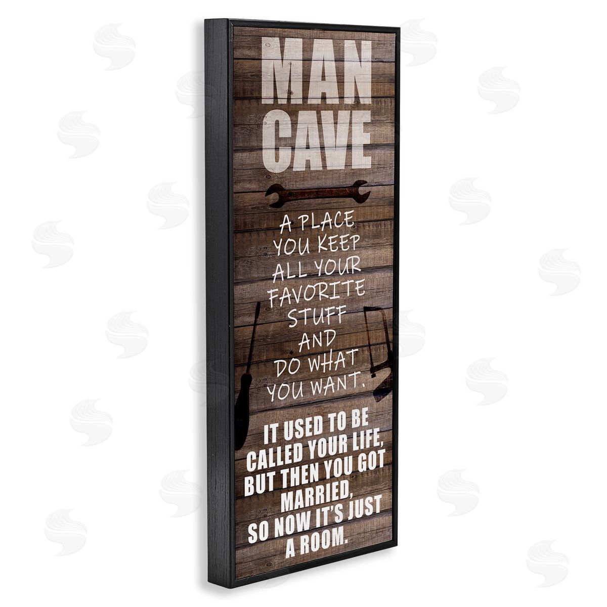 Funny Man Cave List Black Frame Print Wall Art, Home Decor by Kim Allen