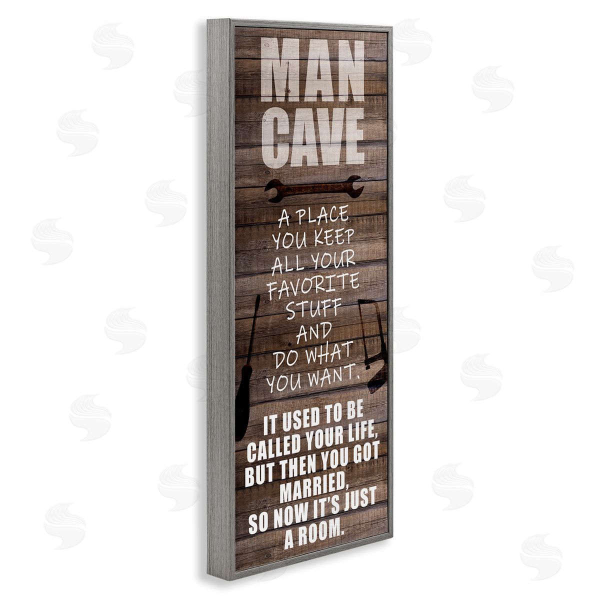 Funny Man Cave List Grey Frame Print Wall Art, Home Decor by Kim Allen