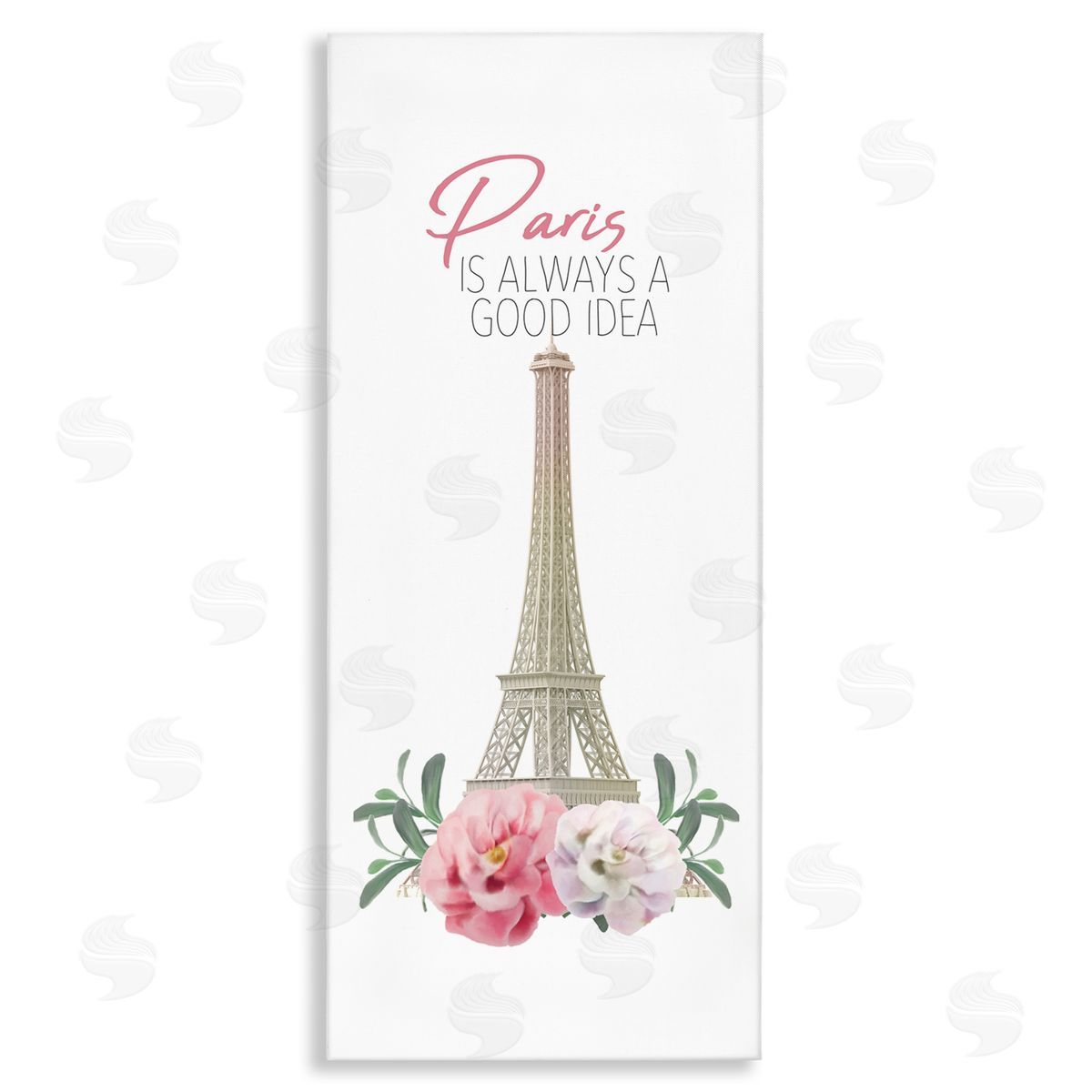 Paris Good Idea Phrase Eiffel Tower Canvas Wall Art, Home Decor by Kim Allen