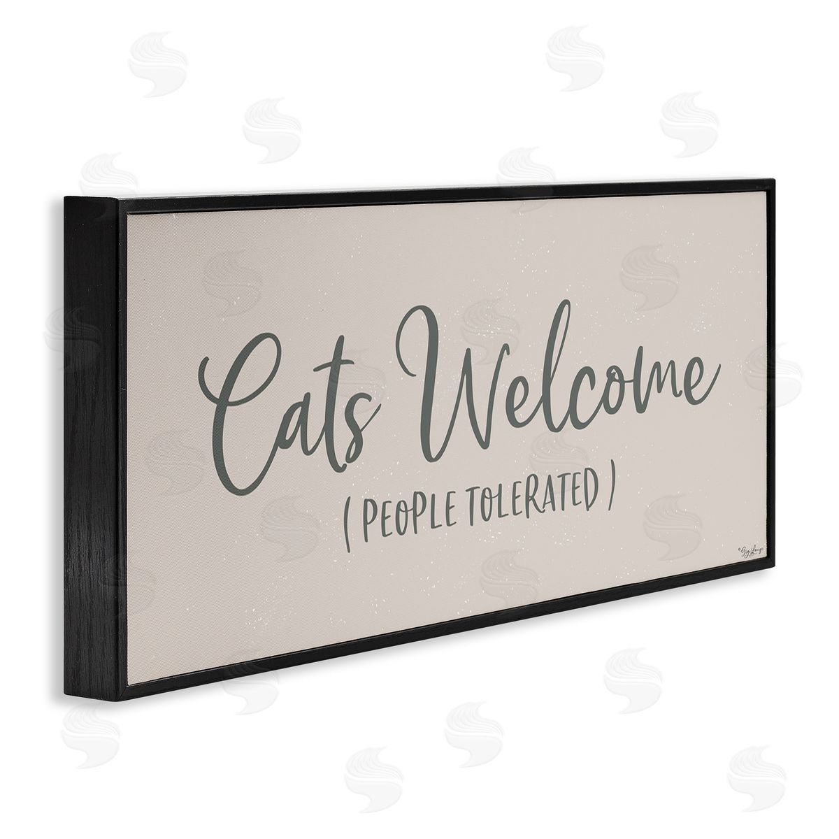 Cats Welcome People Tolerated Black Frame Print Wall Art, Home Decor by Gigi Louise