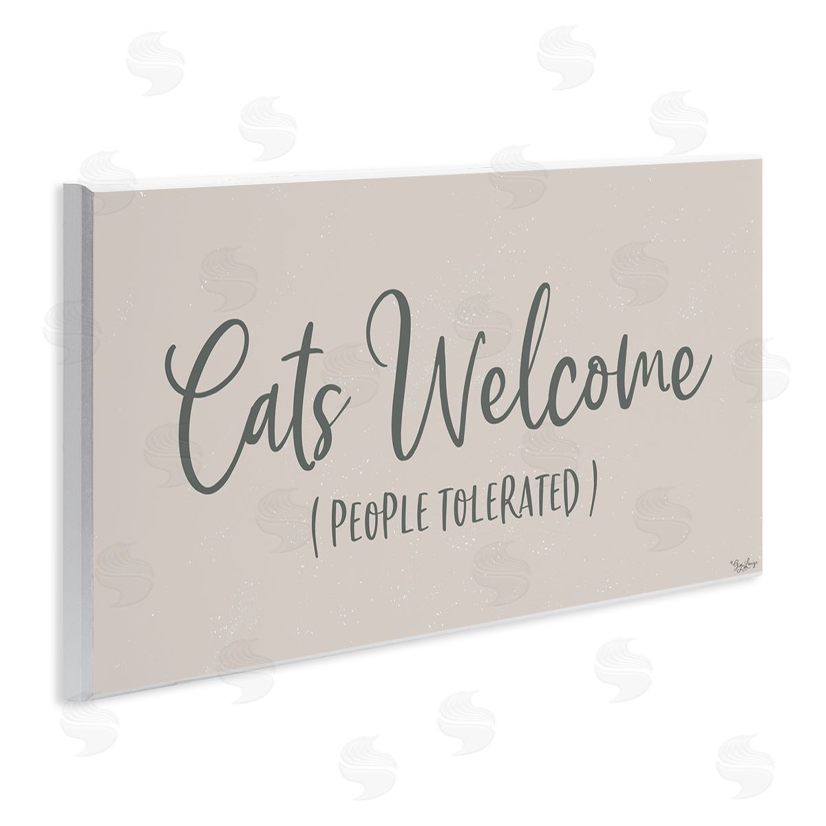 Cats Welcome People Tolerated Wood Plaque Wall Art, Home Decor by Gigi Louise