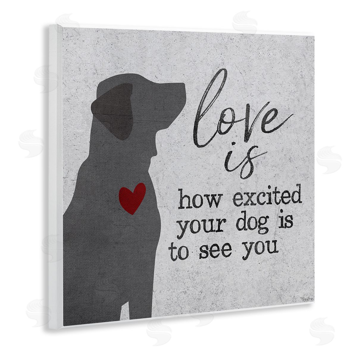 Love Is Excited Dog Pet Phrase Wood Plaque Wall Art, Home Decor by Gigi Louise