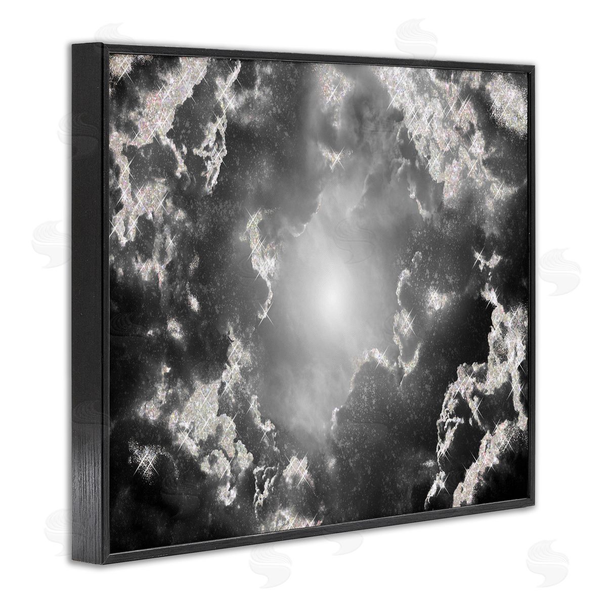 Sunrays Through Cloudy Sky Black Frame Print Wall Art, Home Decor by Ziwei Li