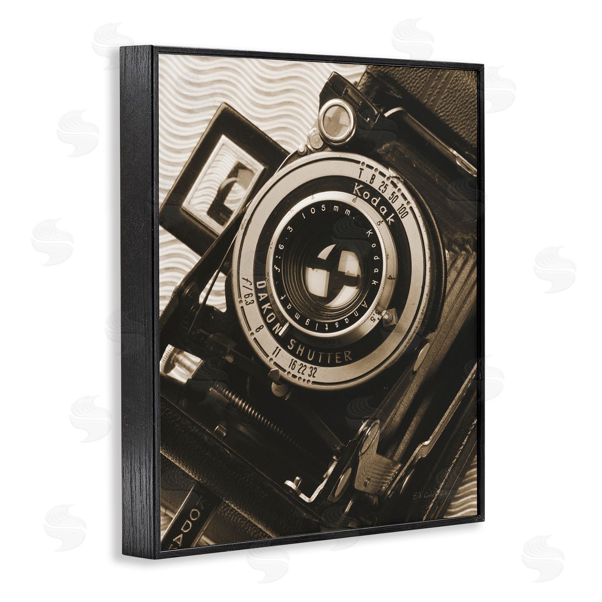 Vintage Camera Sepia Photograph Black Frame Print Wall Art, Home Decor by Ed Goldstein