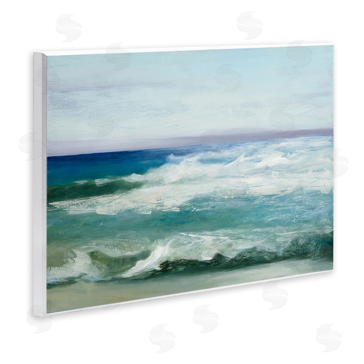 Waves Crashing Seascape Painting Wood Plaque Wall Art, Home Decor by Julia Purinton