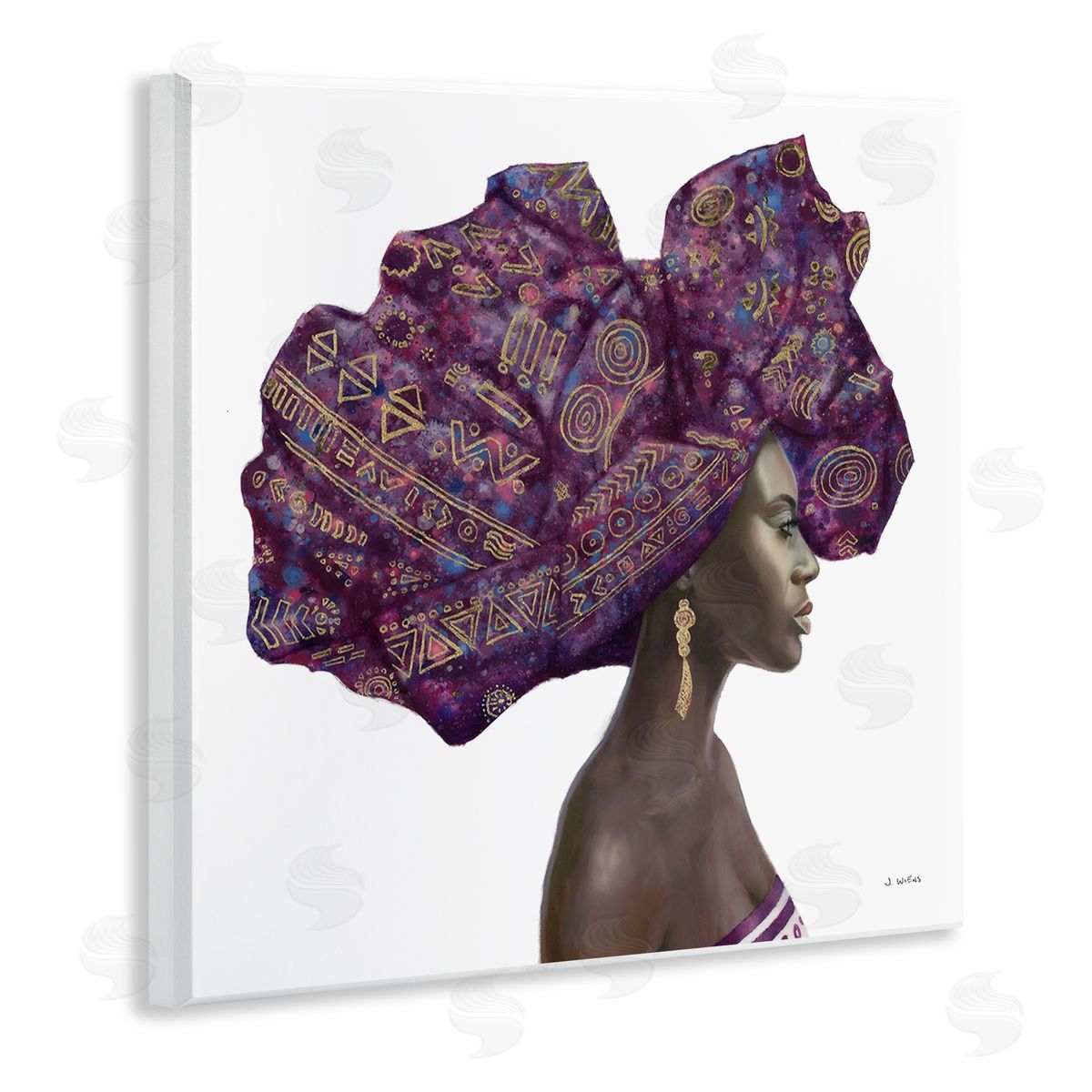 Strong Female Portrait Headwrap Culture Wood Plaque Wall Art, Home Decor by James Wiens