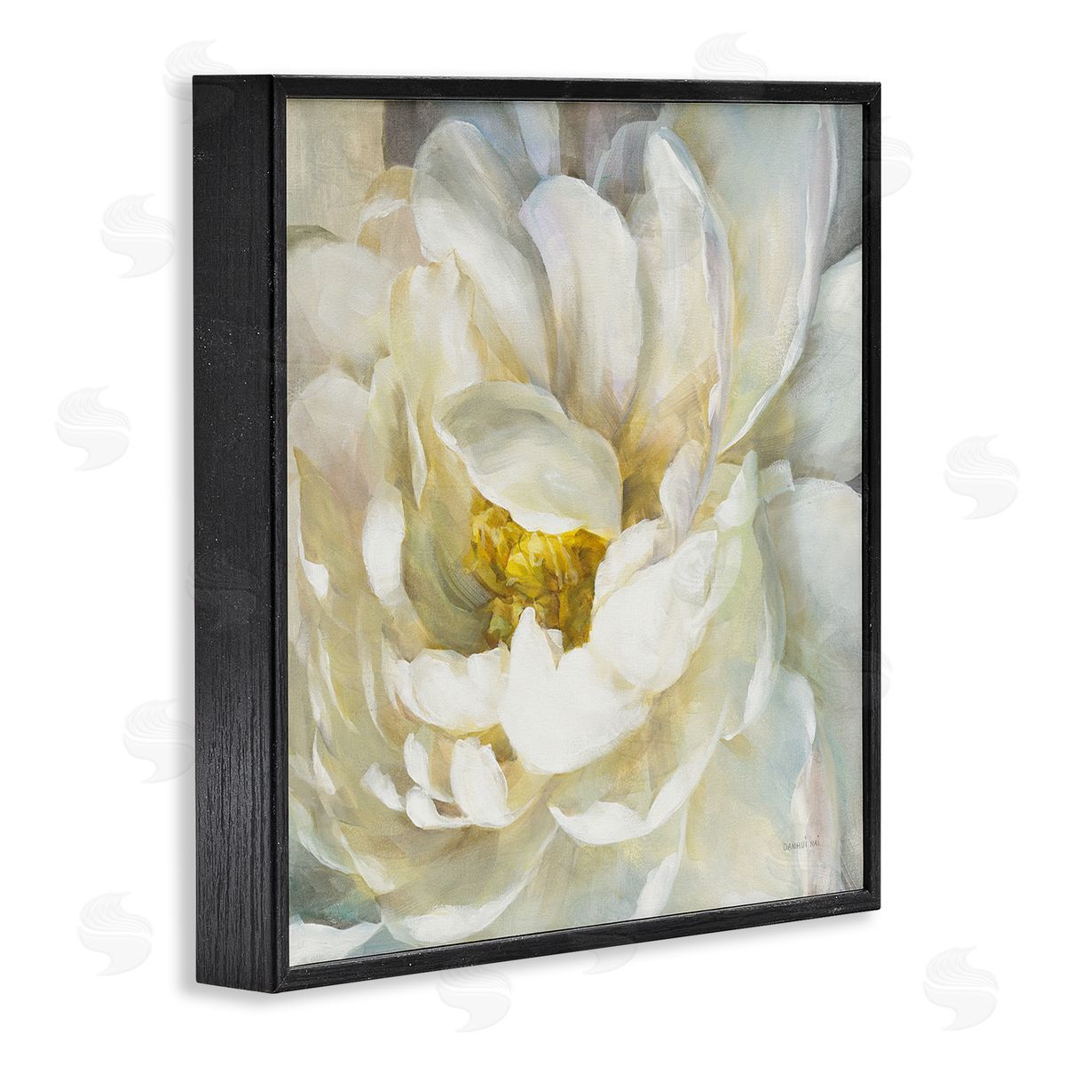 Soft Flower Petals Painting Black Frame Print Wall Art, Home Decor by Danhui Nai