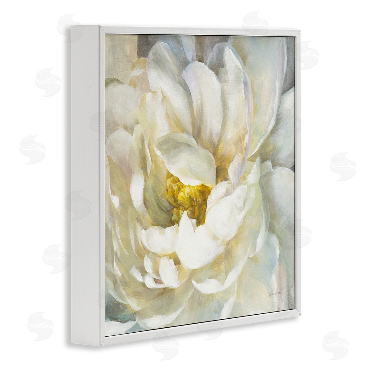 Soft Flower Petals Painting White Frame Print Wall Art, Home Decor by Danhui Nai
