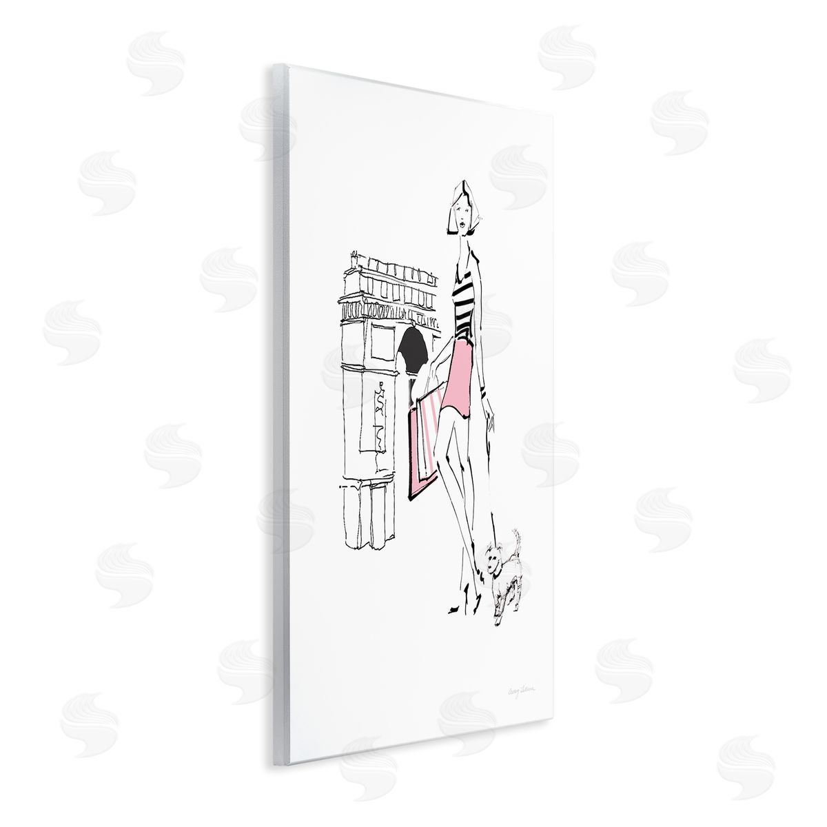 Chic Paris Fashion Dog Walker Wood Plaque Wall Art, Home Decor by Avery Tillmon