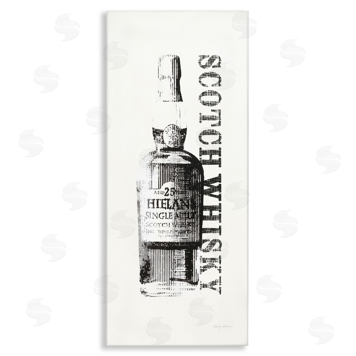 Scotch Whiskey Alcohol Bottle Canvas Wall Art, Home Decor by Avery Tillmon
