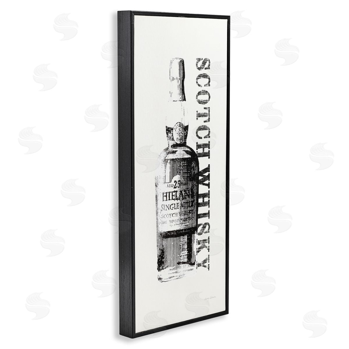 Scotch Whiskey Alcohol Bottle Black Frame Print Wall Art, Home Decor by Avery Tillmon