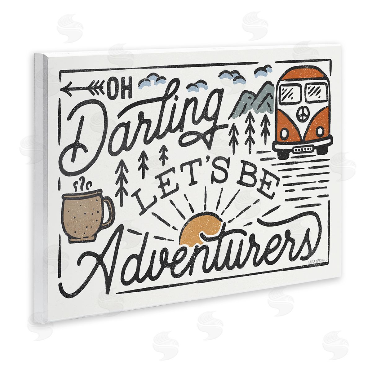 Darling Lets Be Adventurers Quote Wood Plaque Wall Art, Home Decor by Laura Marshall
