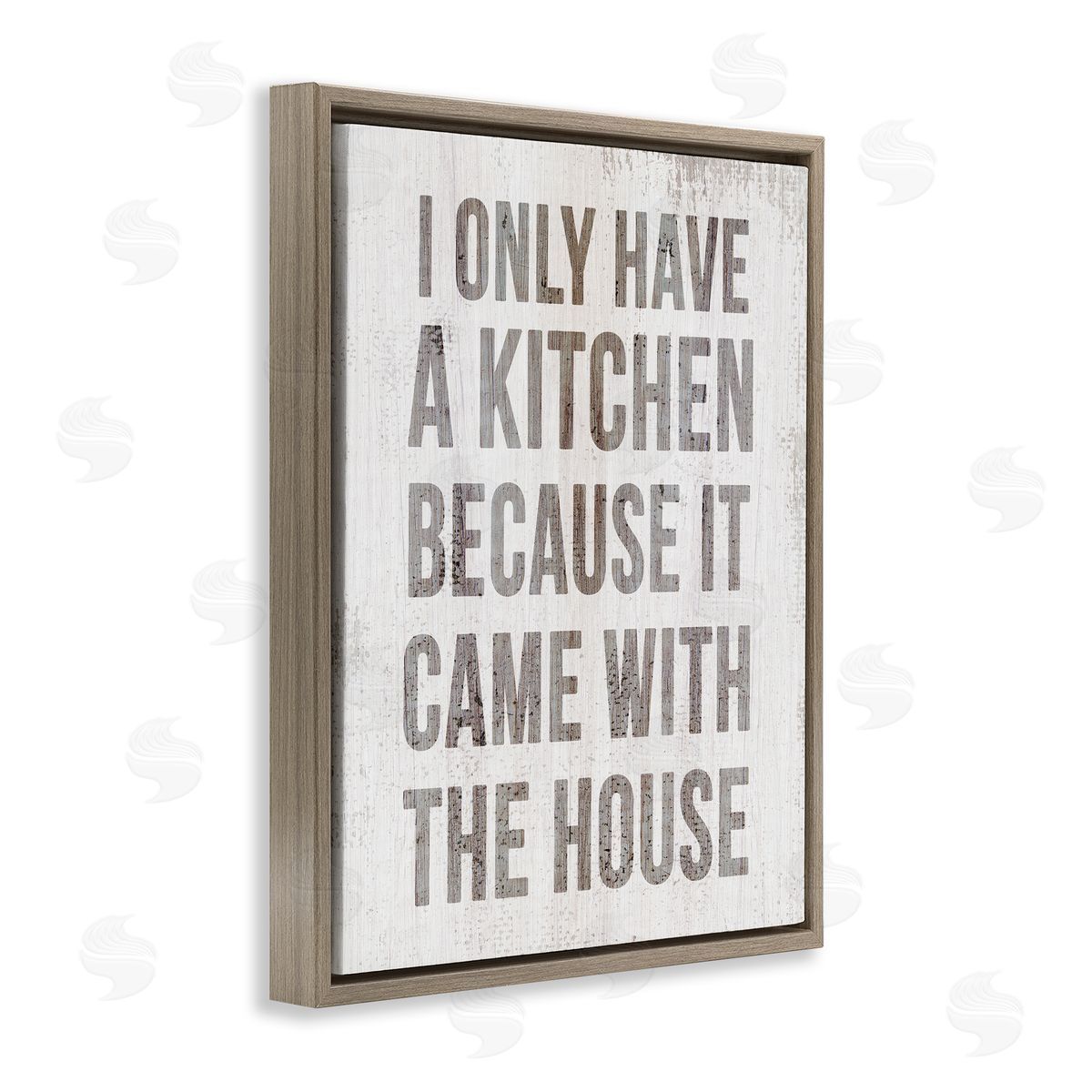 Funny Kitchen Came with House Brown Floating Frame Canvas Wall Art, Home Decor by Stupell Studio