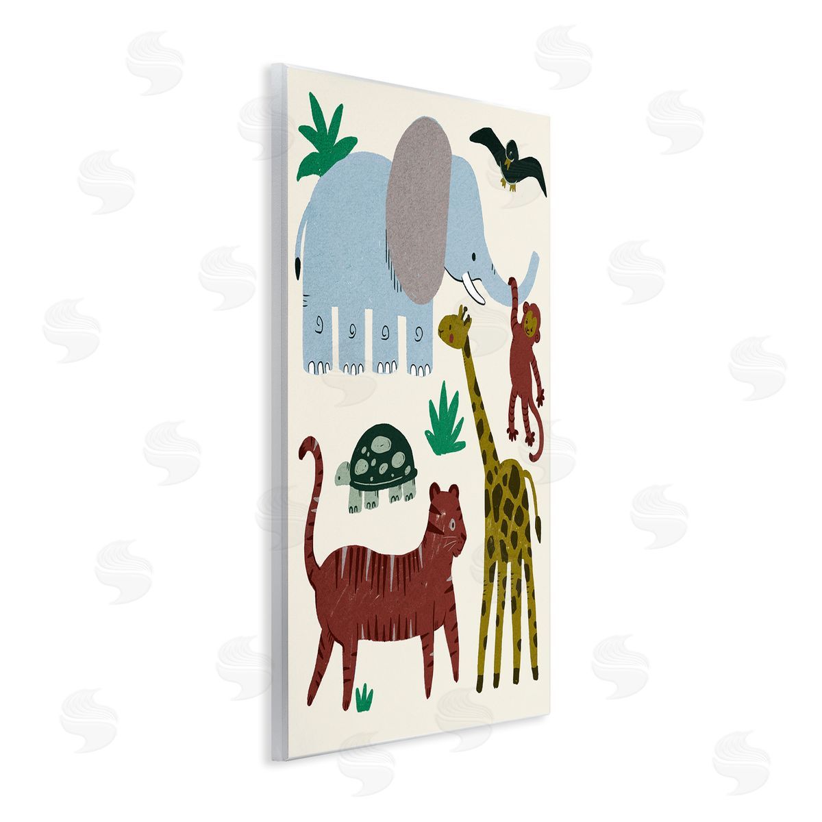 Colorful Safari Animal Friends Wood Plaque Wall Art, Home Decor by Stupell Studio
