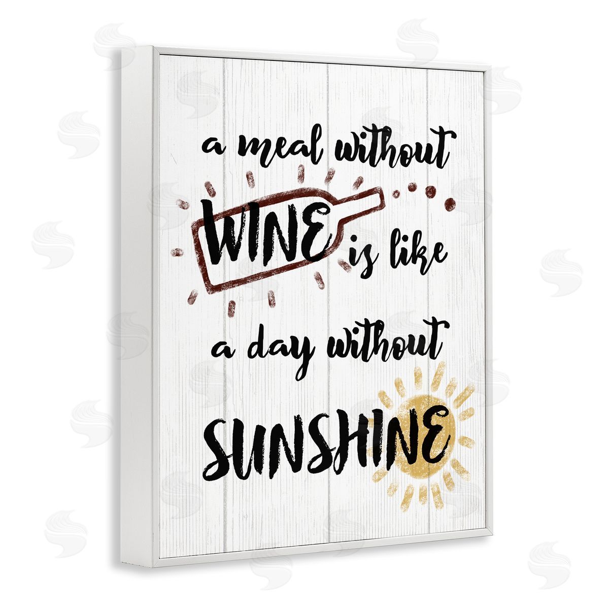 A Meal Without Wine Humor White Frame Print Wall Art, Home Decor by Stupell Studio