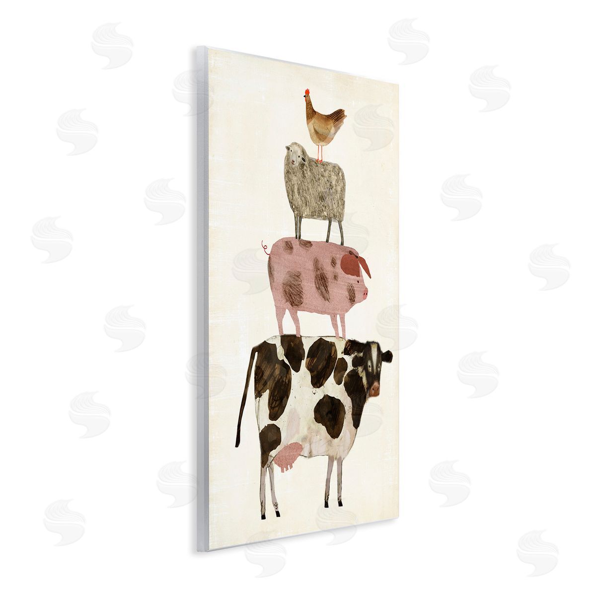 Barnyard Buds Stacked Animals Wood Plaque Wall Art, Home Decor by Victoria Borges