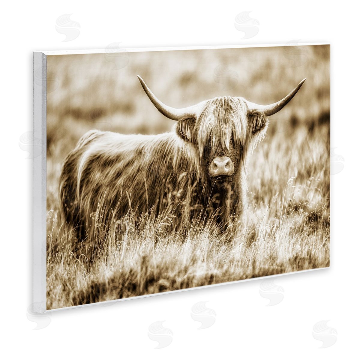 Vintage Cow In Pasture Wood Plaque Wall Art, Home Decor by Villager Jim