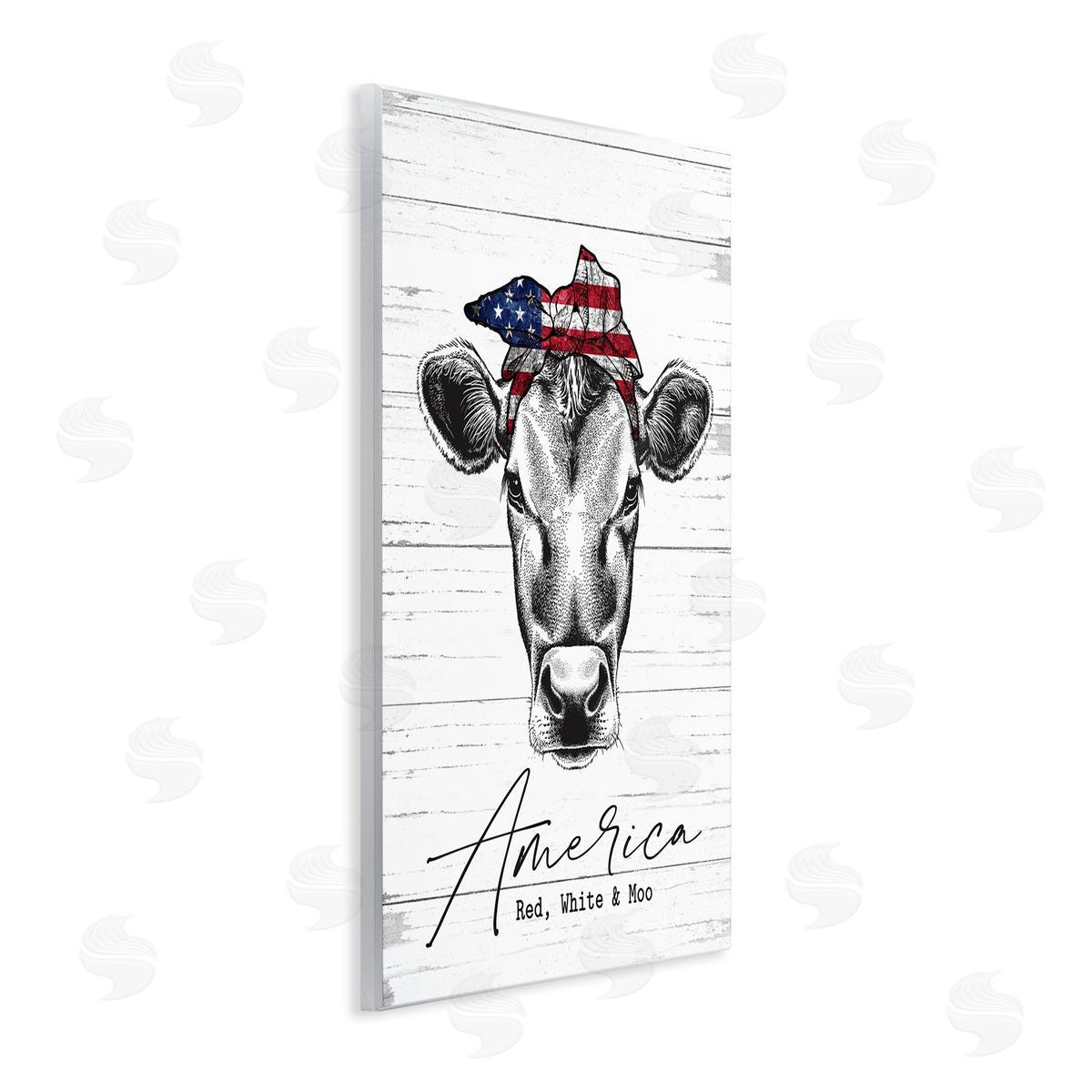Americana Cow Red White and Moo Wood Plaque Wall Art, Home Decor by Lettered and Lined