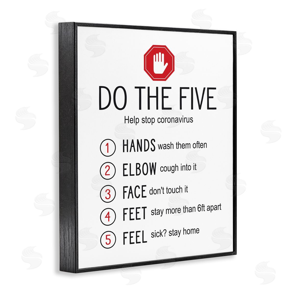 Do Five Cleanliness Steps Black Frame Print Wall Art, Home Decor by Lettered and Lined