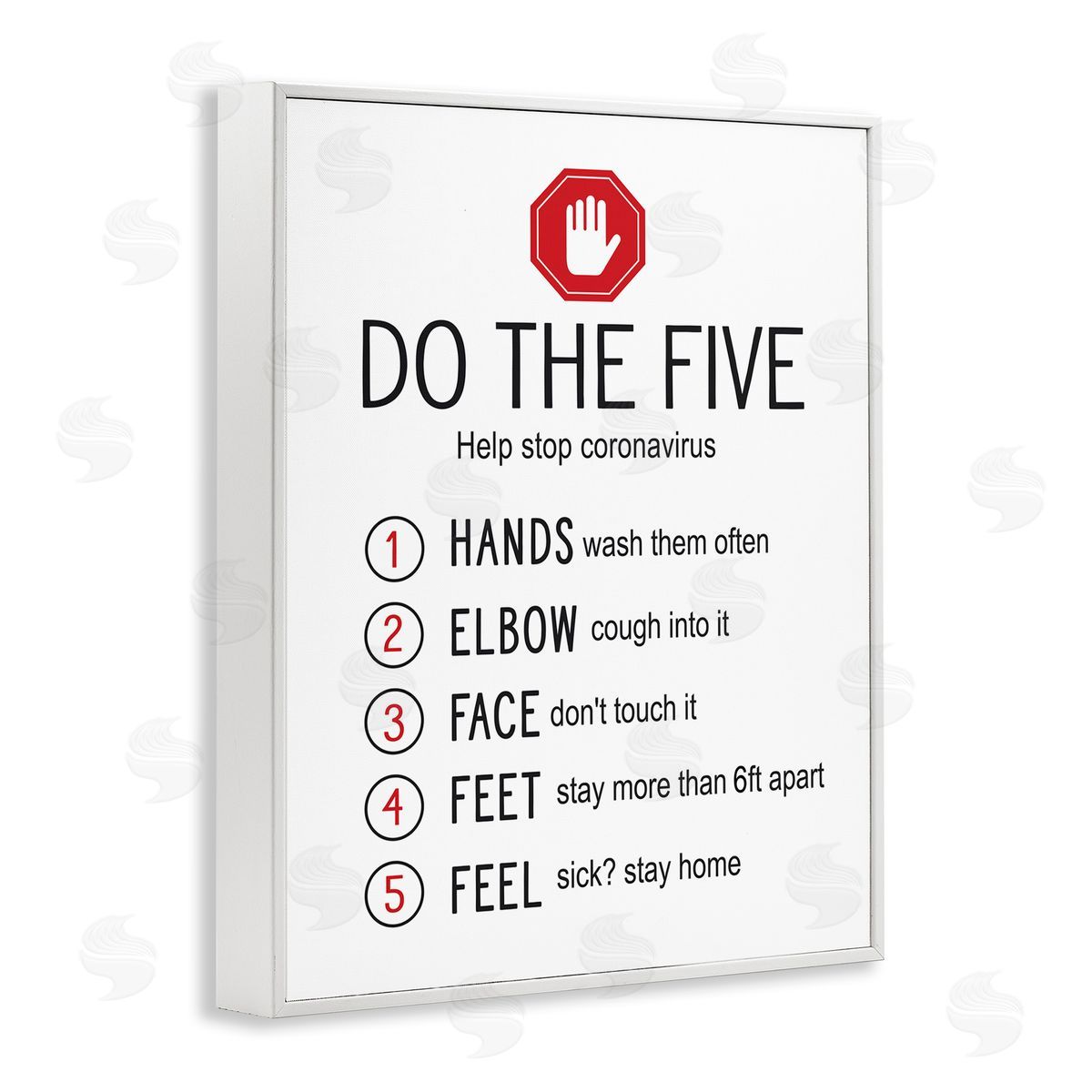 Do Five Cleanliness Steps White Frame Print Wall Art, Home Decor by Lettered and Lined