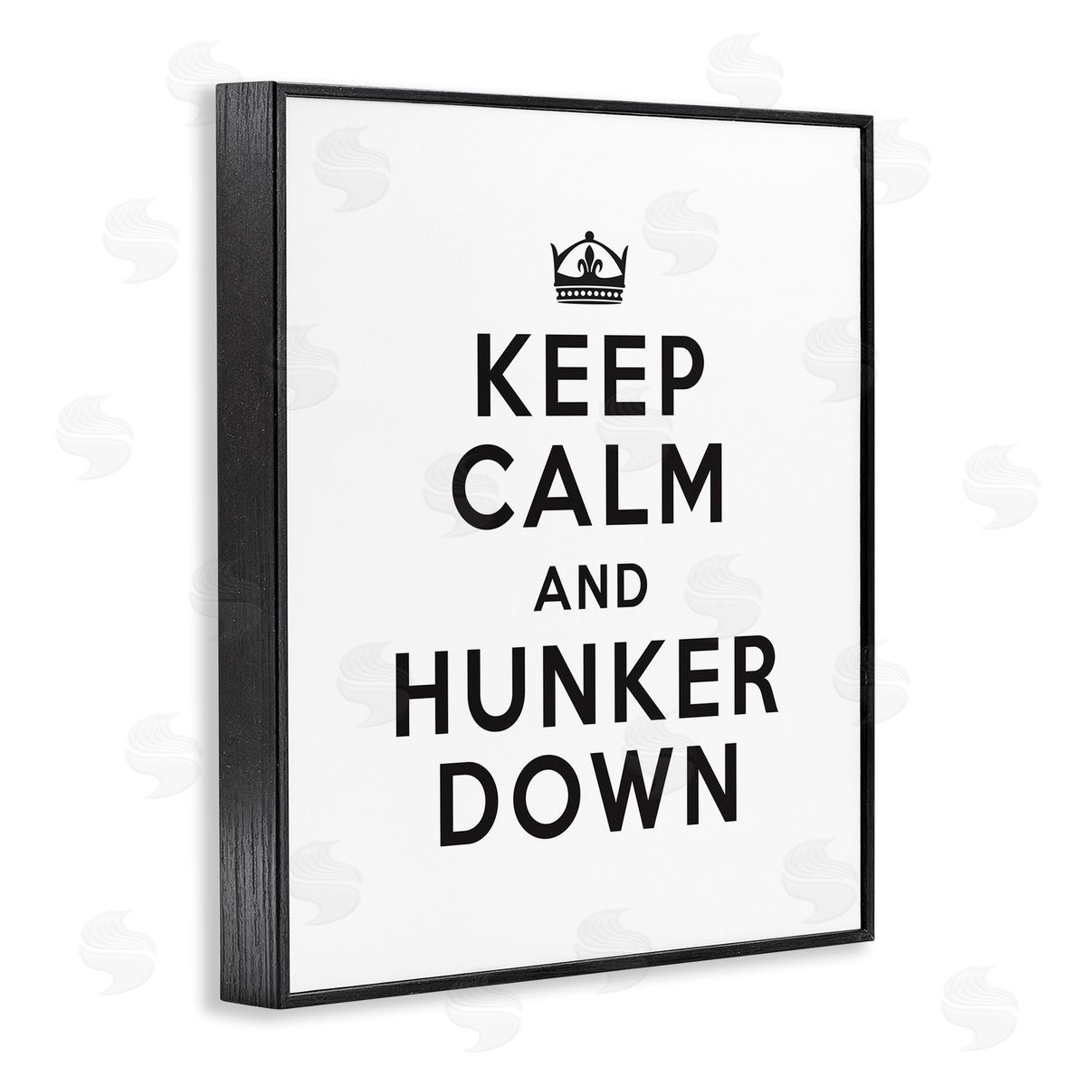 Keep Calm and Hunker Down Black Frame Print Wall Art, Home Decor by Lettered and Lined
