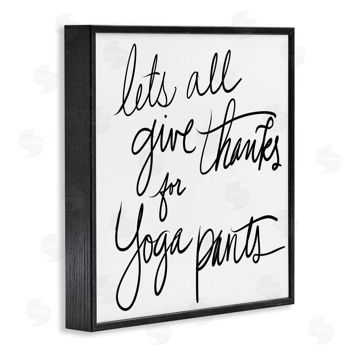 Give Thanks for Yoga Pants Black Frame Print Wall Art, Home Decor by Sd Graphics Studio