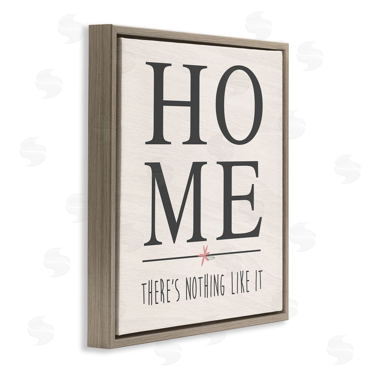 Nothing Like Home Phrase Brown Floating Frame Canvas Wall Art, Home Decor by Anna Quach