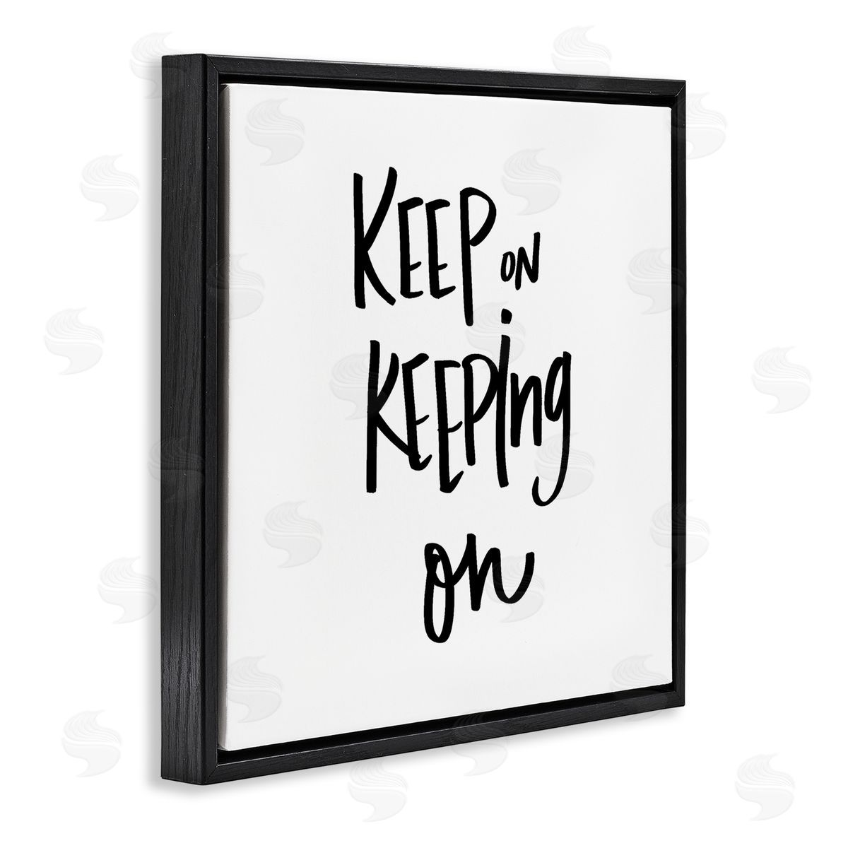 Keep on Keeping On Quote Black Floating Frame Canvas Wall Art, Home Decor by Sd Graphics Studio