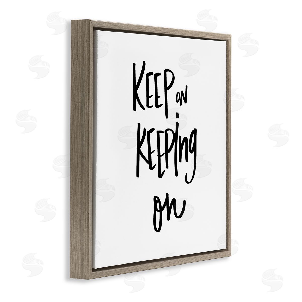 Keep on Keeping On Quote Brown Floating Frame Canvas Wall Art, Home Decor by Sd Graphics Studio
