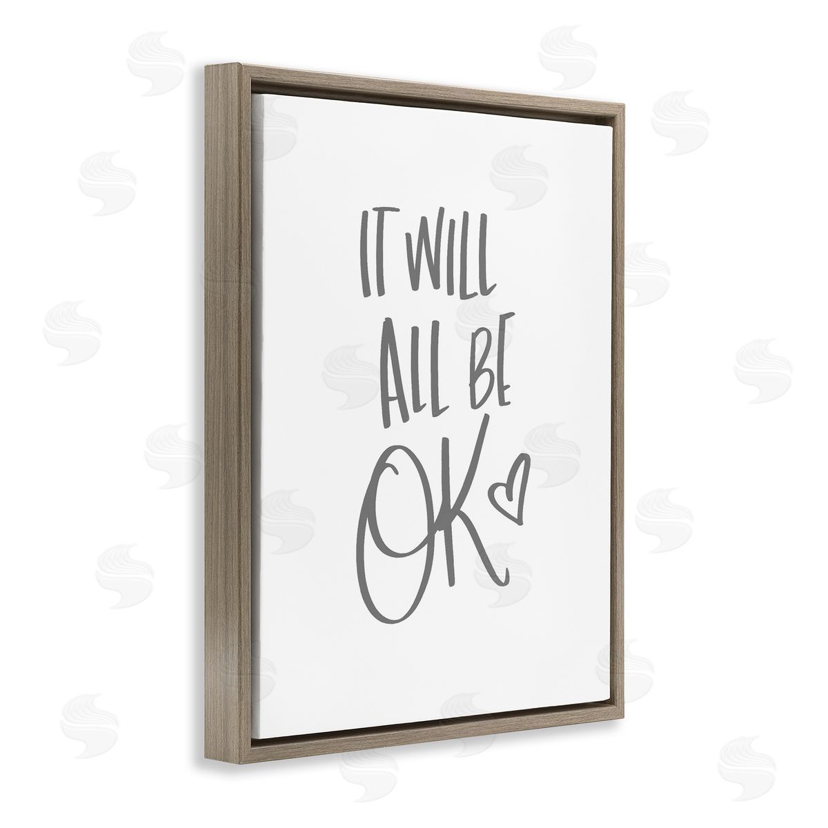 It Will All Be Okay Quote Brown Floating Frame Canvas Wall Art, Home Decor by Sd Graphics Studio