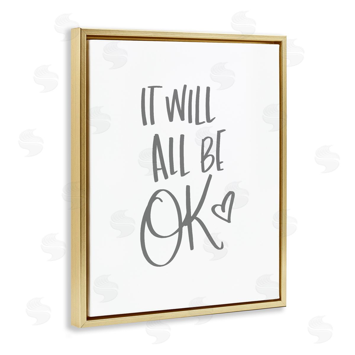 It Will All Be Okay Quote Gold Floating Frame Canvas Wall Art, Home Decor by Sd Graphics Studio