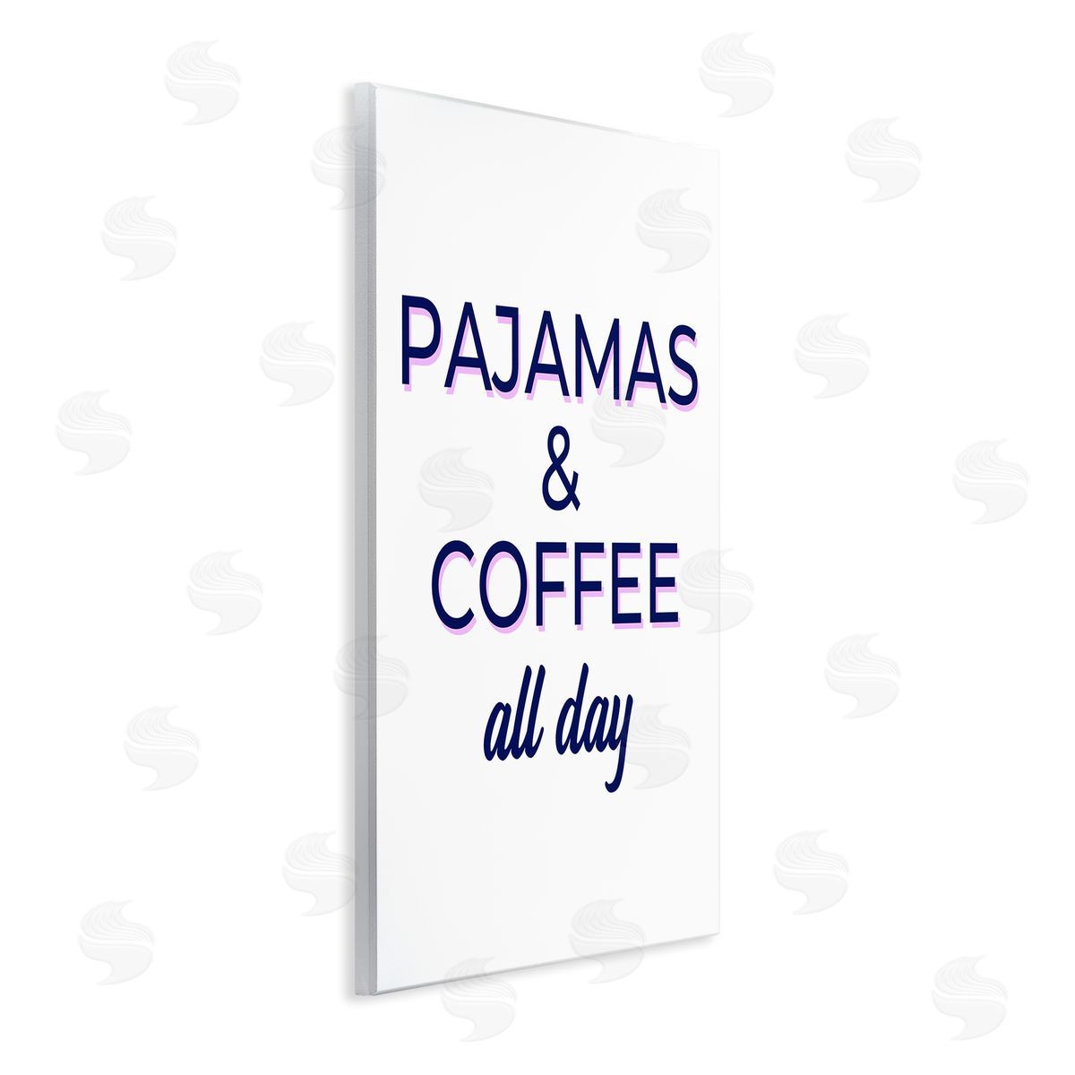 Pajamas and Coffee All Day Wood Plaque Wall Art, Home Decor by Anna Quach