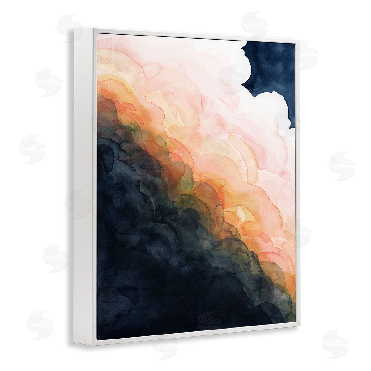 Abstract Sunset Storm Clouds White Frame Print Wall Art, Home Decor by Grace Popp