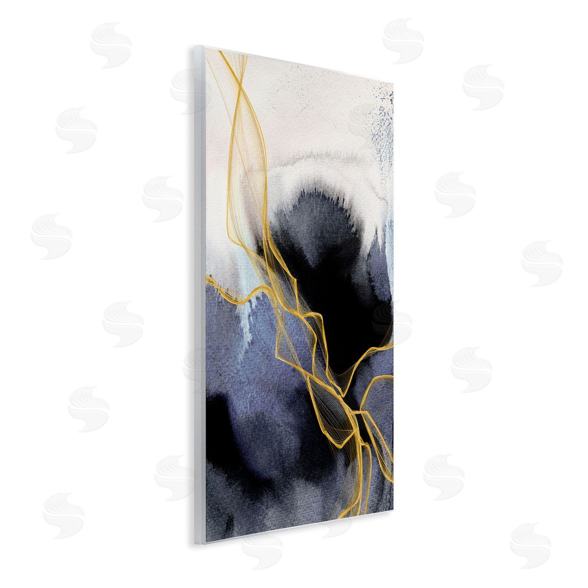 Modern Blue Coastal Abstract Wood Plaque Wall Art, Home Decor by Irena Orlov