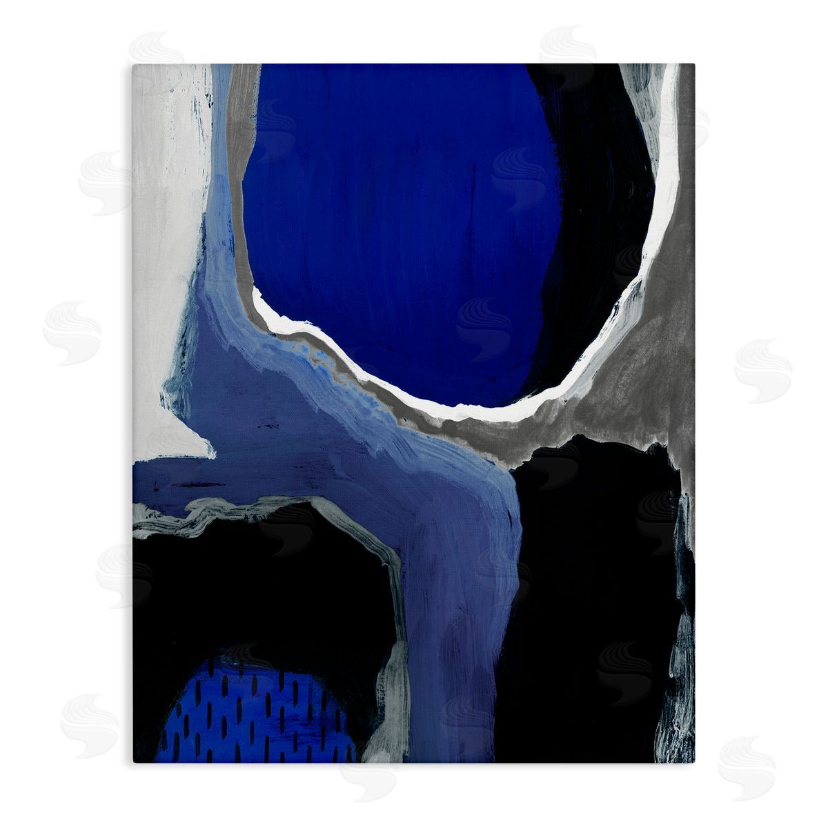 Abstract Cobalt Blue Design Canvas Wall Art, Home Decor by Studio W