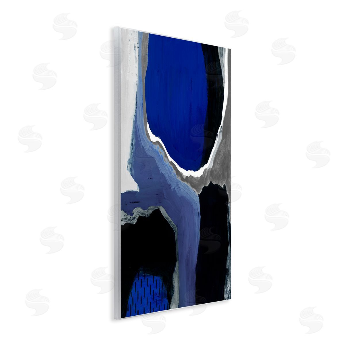 Abstract Cobalt Blue Design Wood Plaque Wall Art, Home Decor by Studio W