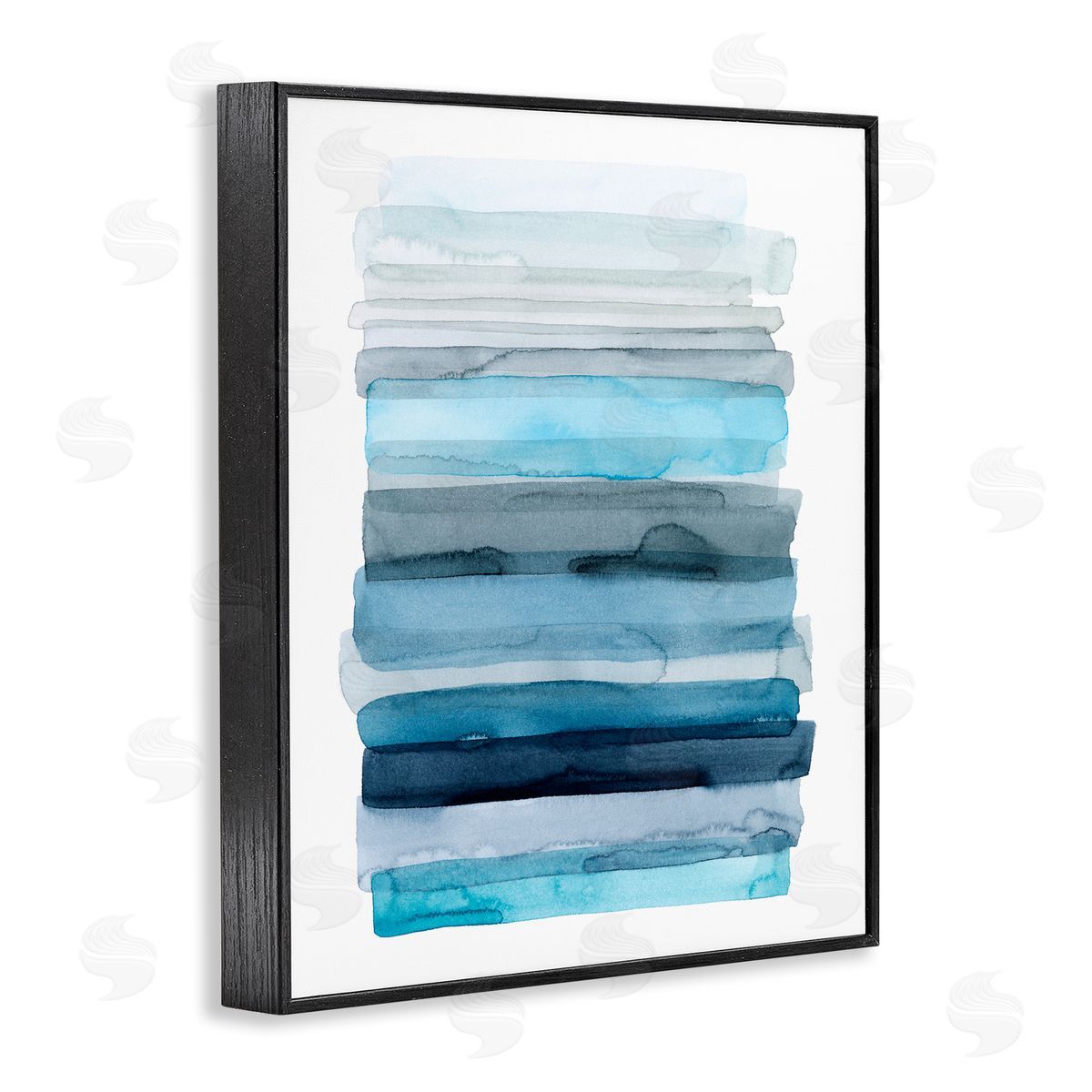 Water Inspired Blue Ombre Black Frame Print Wall Art, Home Decor by Grace Popp