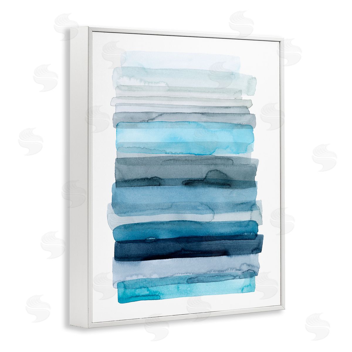 Water Inspired Blue Ombre White Frame Print Wall Art, Home Decor by Grace Popp