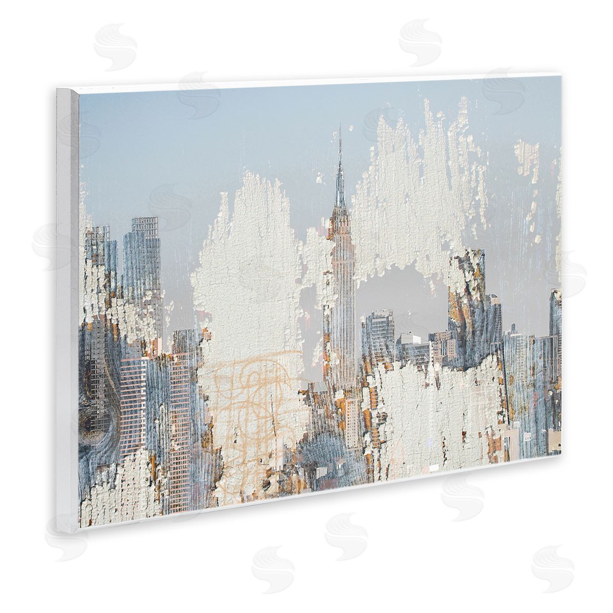 Urban Distressed NYC Skyline Wood Plaque Wall Art, Home Decor by Irena Orlov