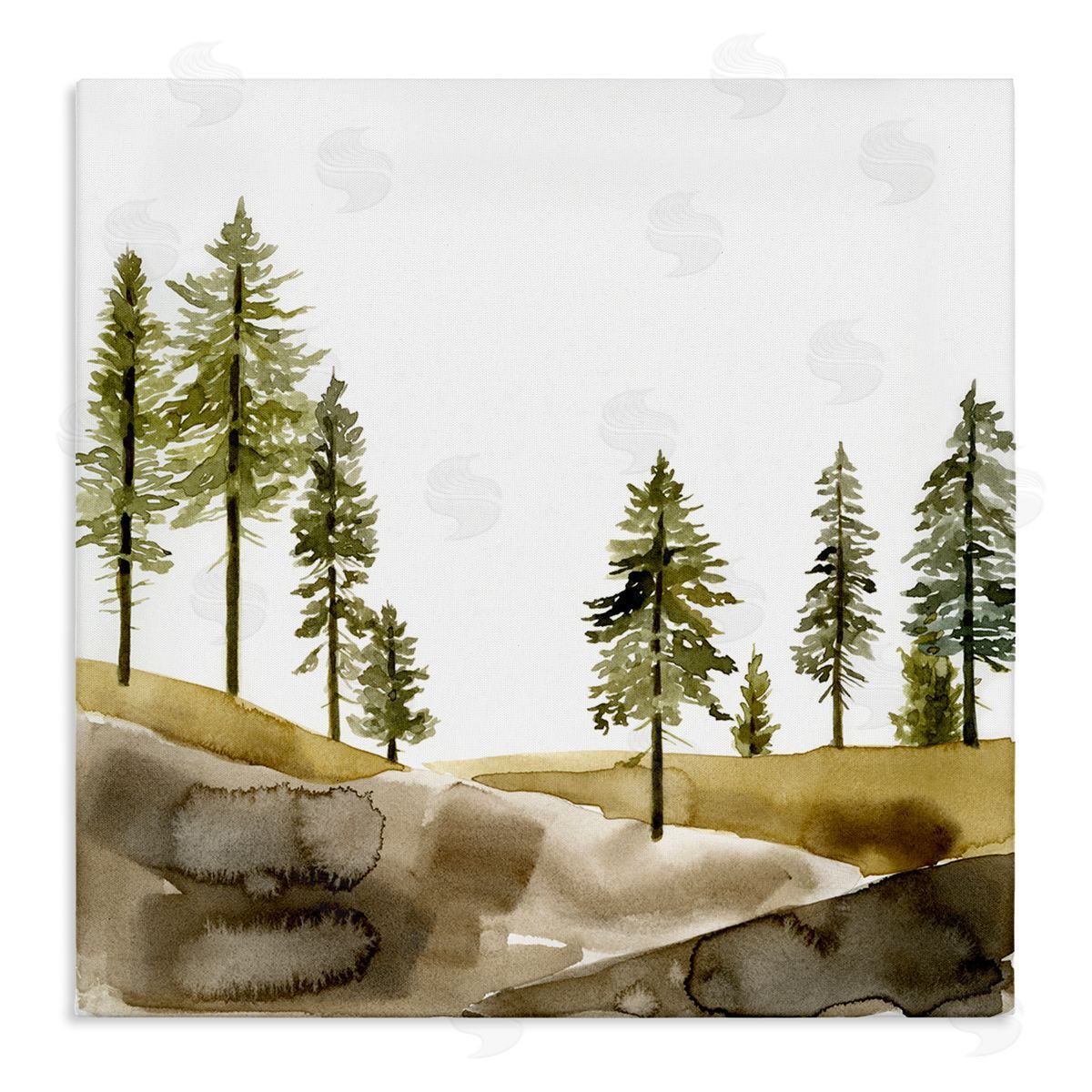 Pine Tree Forest Landscape Canvas Wall Art, Home Decor by Jacob Green