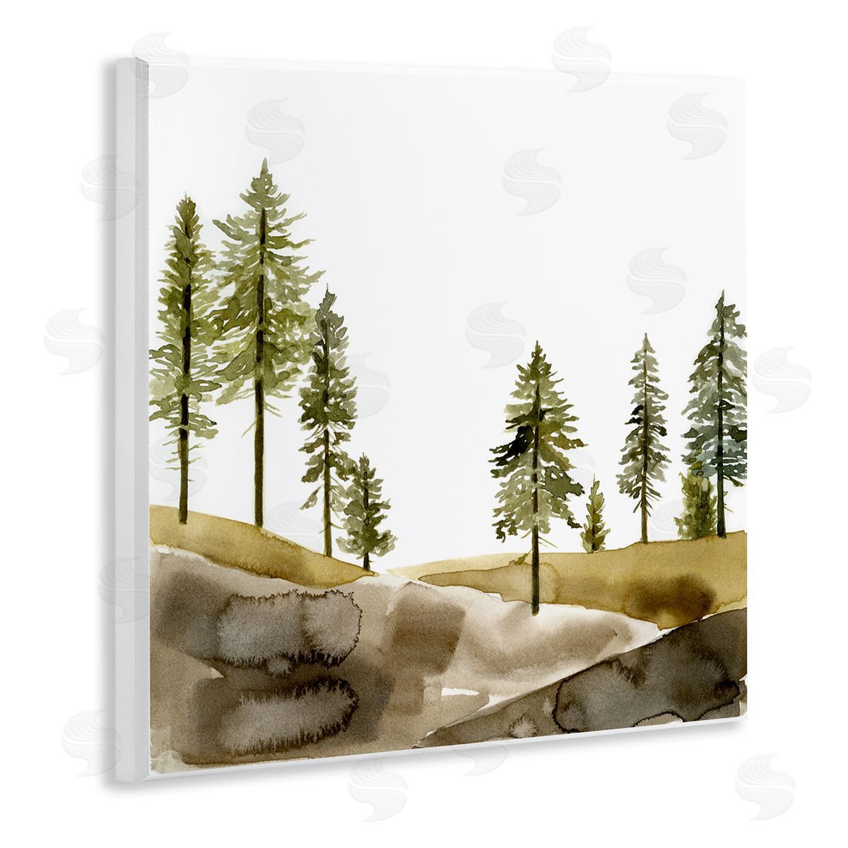 Pine Tree Forest Landscape Wood Plaque Wall Art, Home Decor by Jacob Green