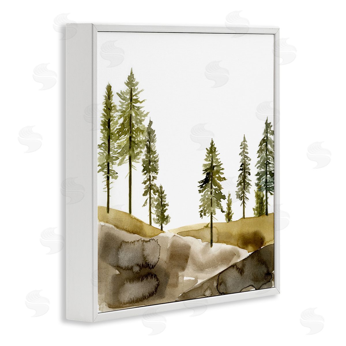 Pine Tree Forest Landscape White Frame Print Wall Art, Home Decor by Jacob Green