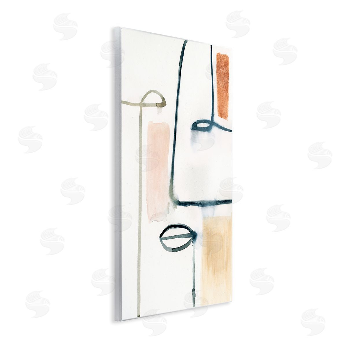 Abstract Collor Block and Line Portrait Wood Plaque Wall Art, Home Decor by Victoria Barnes