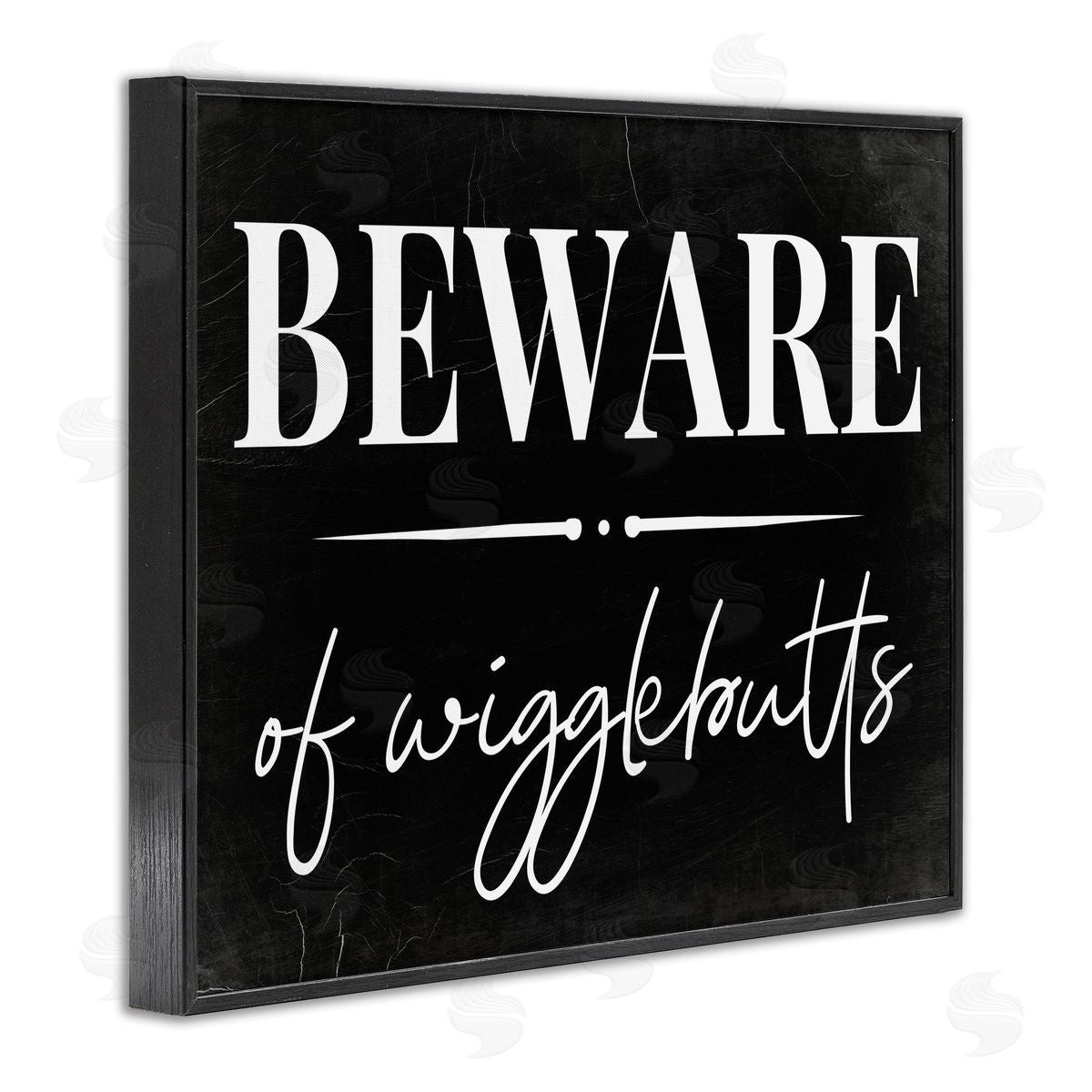 Beware of Wigglebutts Sign Black Frame Print Wall Art, Home Decor by Stupell Studio