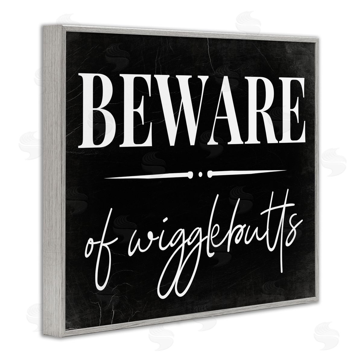 Beware of Wigglebutts Sign Grey Frame Print Wall Art, Home Decor by Stupell Studio