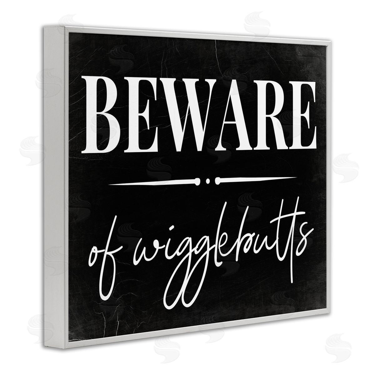 Beware of Wigglebutts Sign White Frame Print Wall Art, Home Decor by Stupell Studio