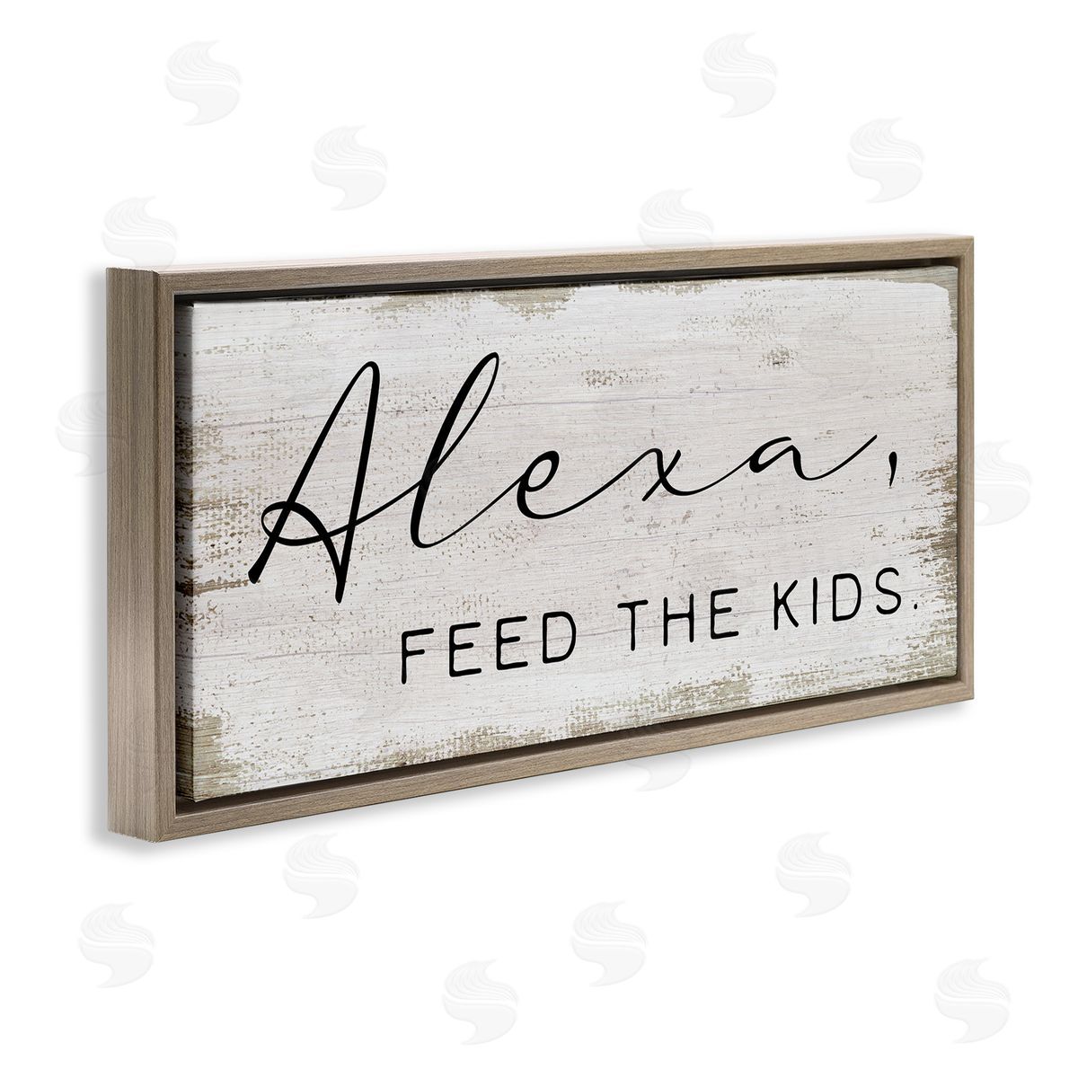 Feed The Kids Humor Brown Floating Frame Canvas Wall Art, Home Decor by Stupell Studio