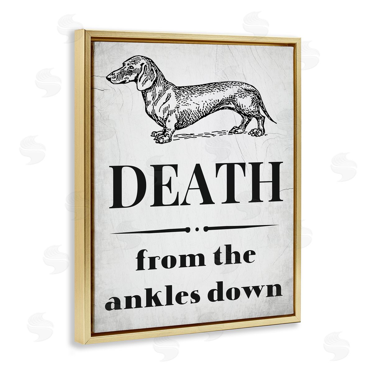 Funny Dachshund Dog Ankles Gold Floating Frame Canvas Wall Art, Home Decor by Stupell Studio