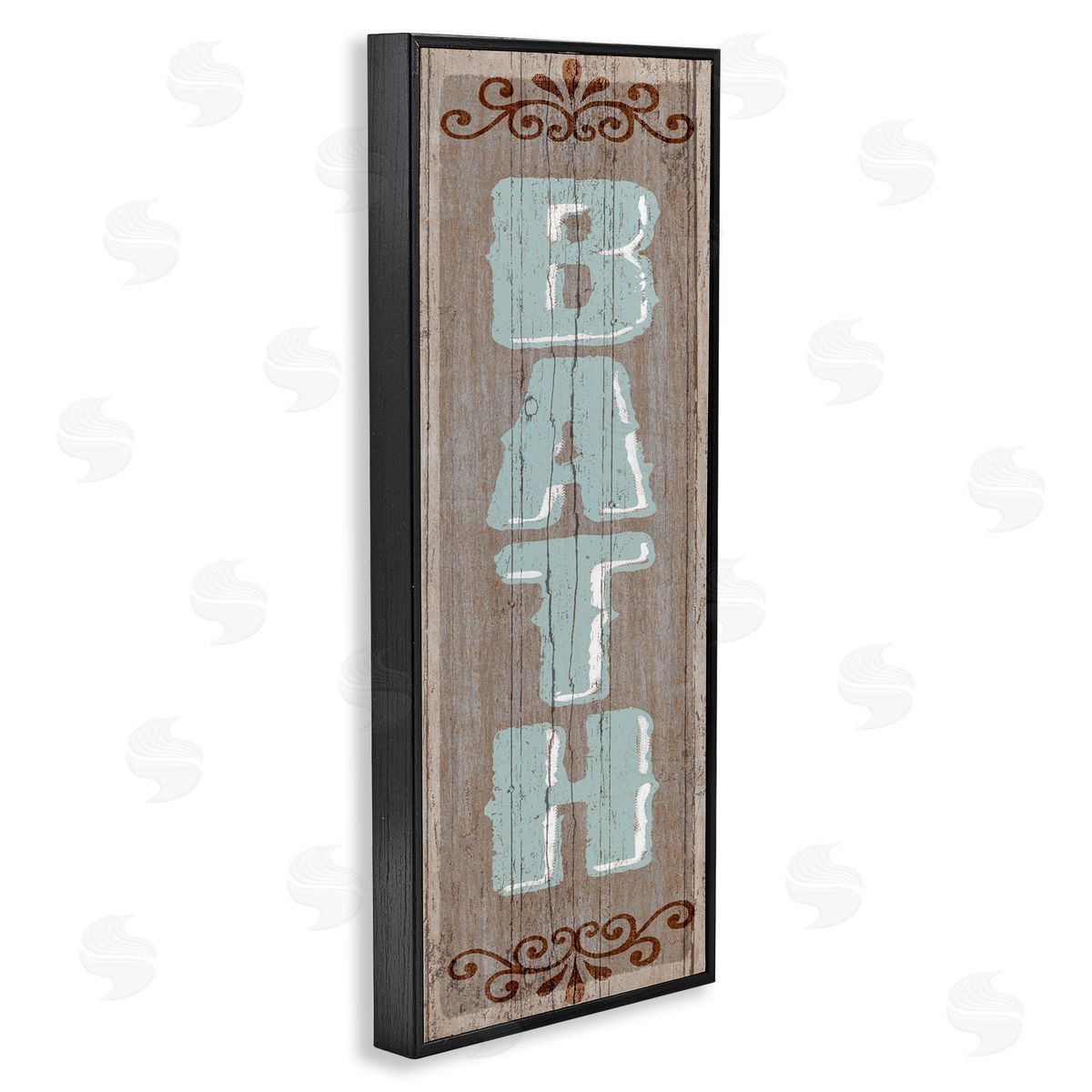 Rustic Charm Bath Sign Black Frame Print Wall Art, Home Decor by Art Licensing Studio