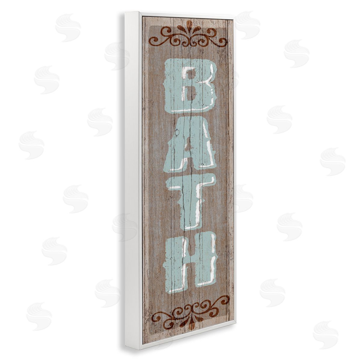 Rustic Charm Bath Sign White Frame Print Wall Art, Home Decor by Art Licensing Studio